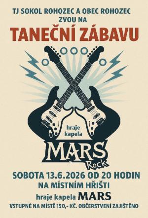 Zveme Vás na taneční zábavu dne 13.6.2026